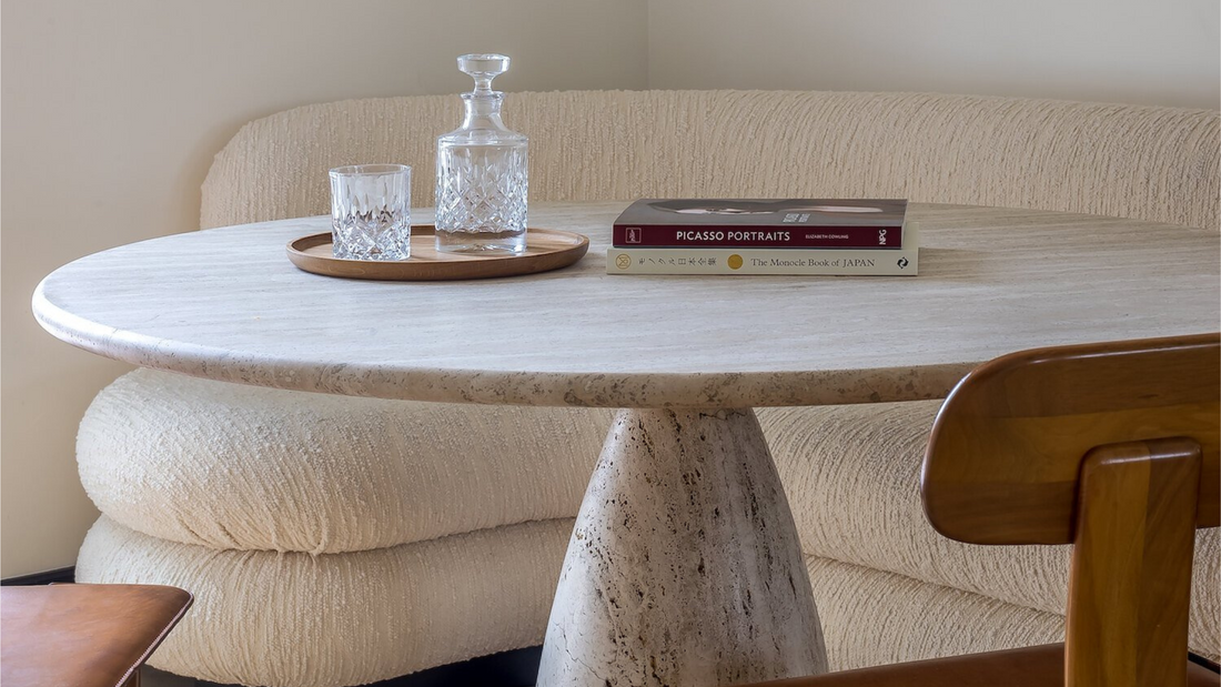 Dining corner designed by Nathalie Deboel, photographed by Thomas de Bruyne