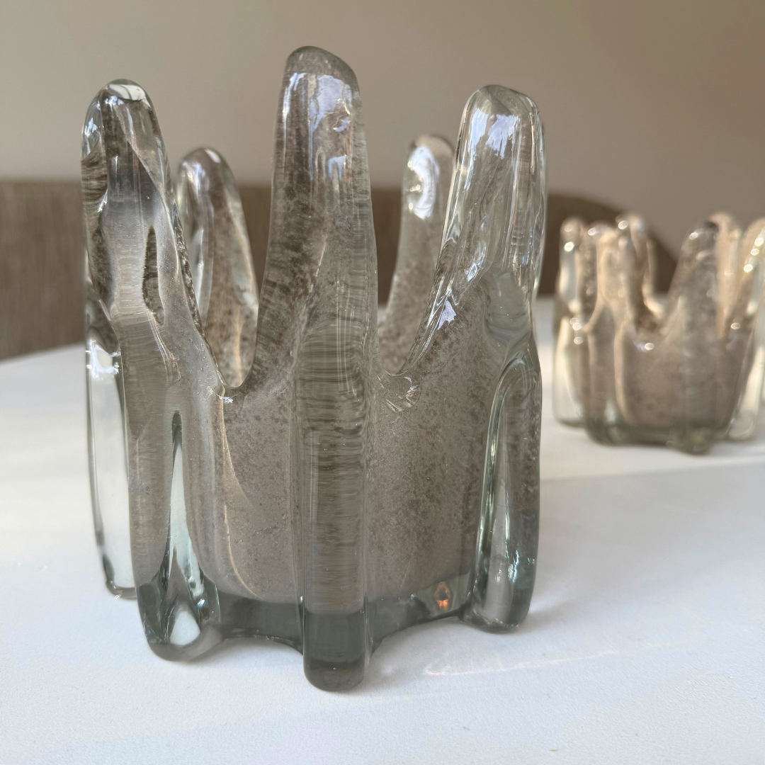 HELIX KAARSHOUDER | GLAS | TAUPE