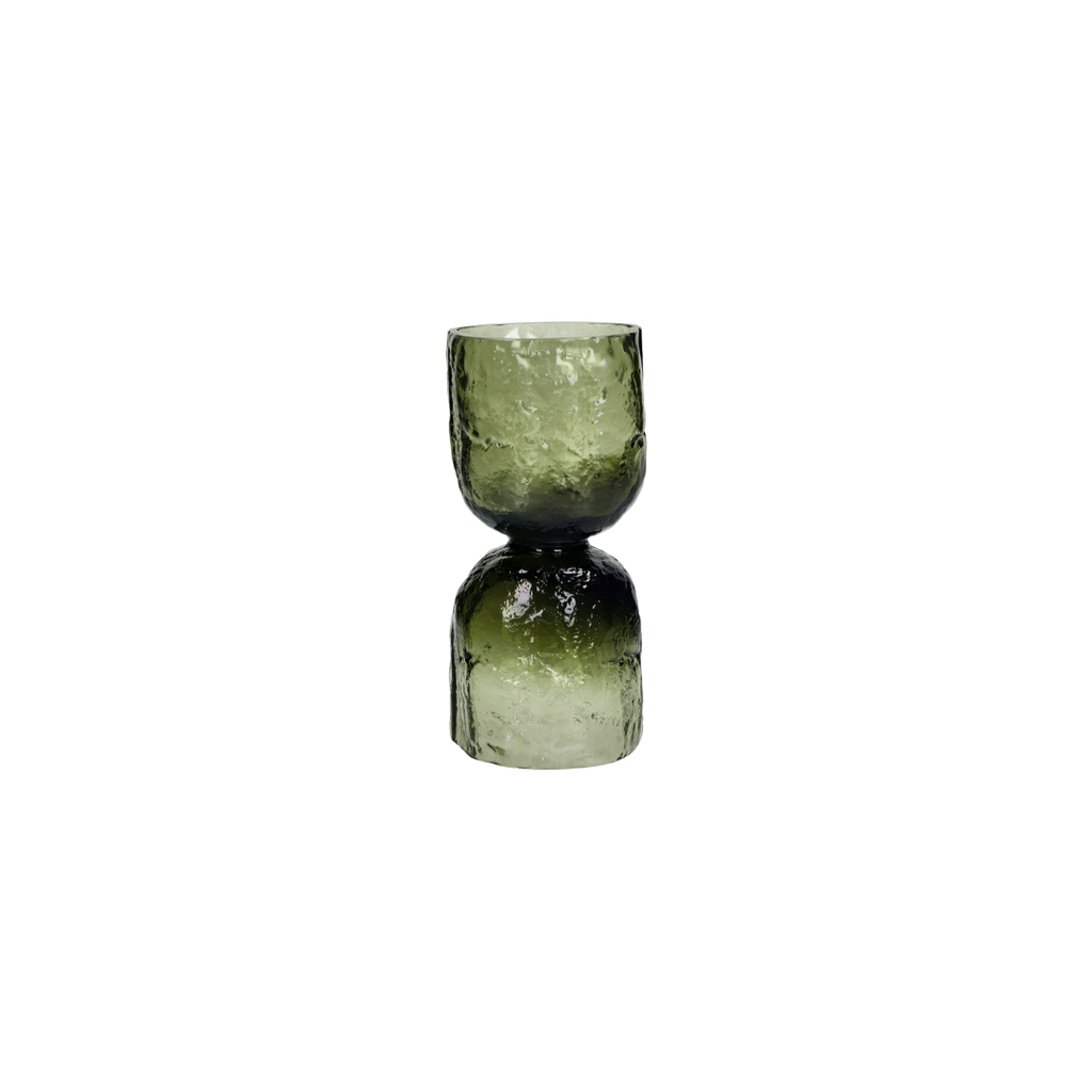Diabolo glazen vaas / windlicht groen