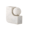 Bloomingville Abbelin wit marmeren sculpturale kandelaar. Afmetingen: L18cm x B7,5cm x H18cm