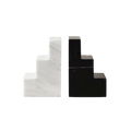 Printworks Stair Cube set van 2 boekensteunen van natuursteen zwart en wit marmer