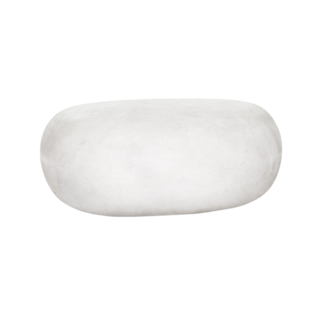PEBBLE BIJZETTAFEL | FIBER KLEI | BETONLOOK | WIT