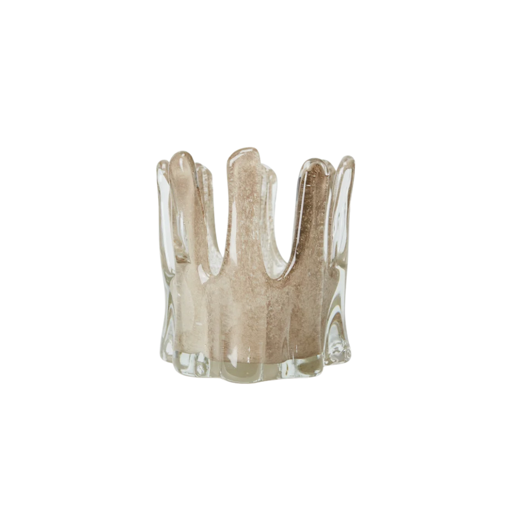 HELIX KAARSHOUDER | GLAS | TAUPE
