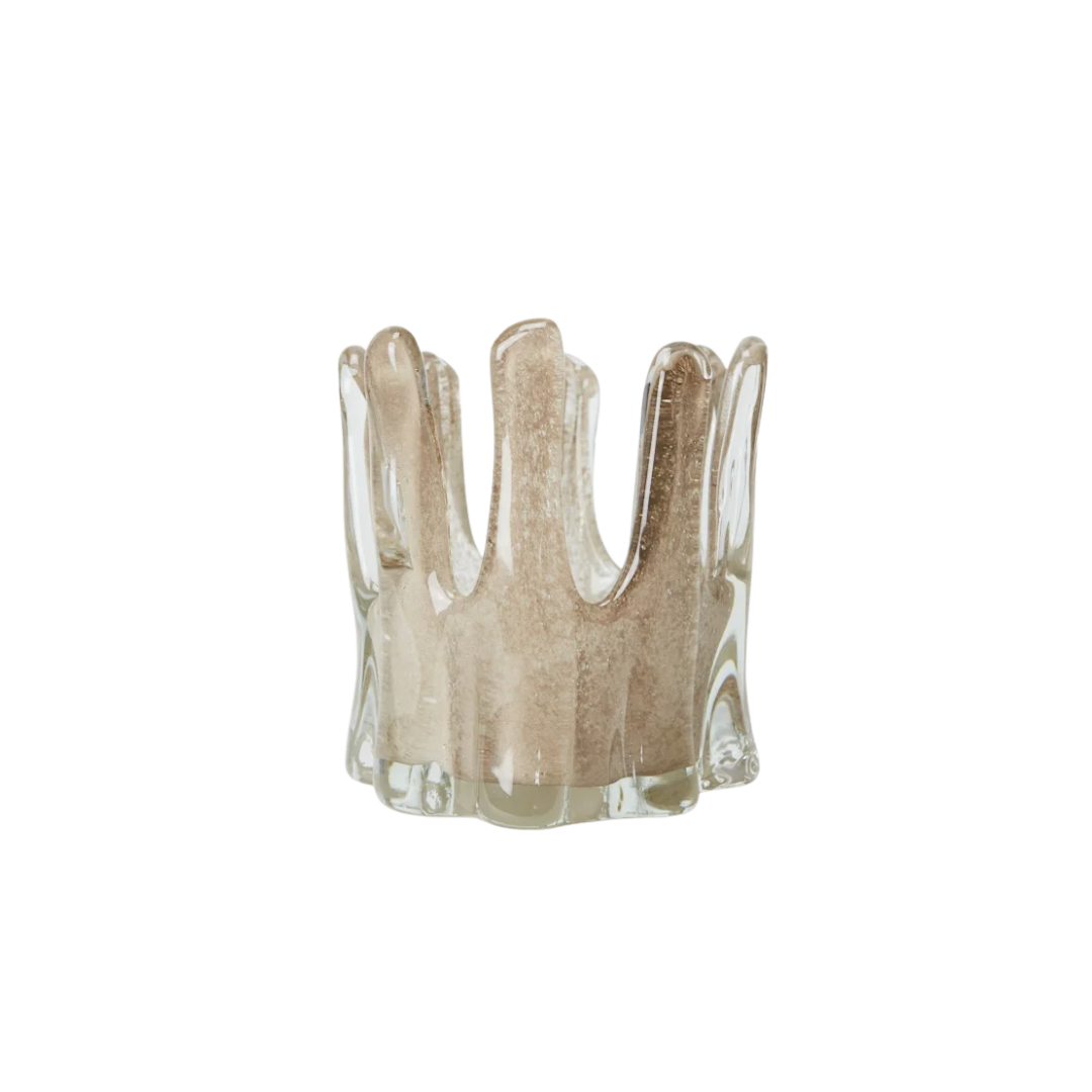 HELIX KAARSHOUDER | GLAS | TAUPE