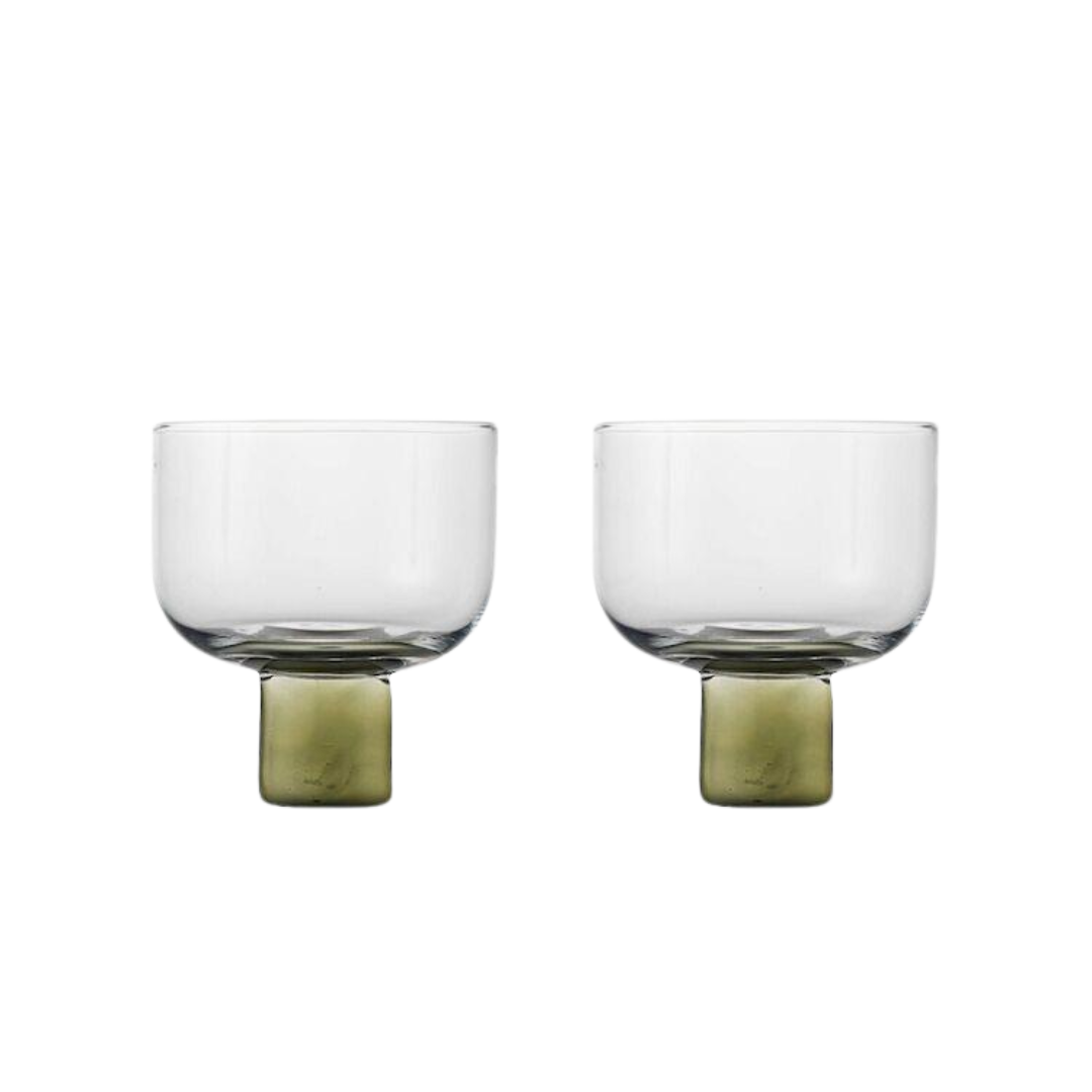 VICTORIA GLAS | SET VAN 2 | GLAS | TRANSPARANT GROEN