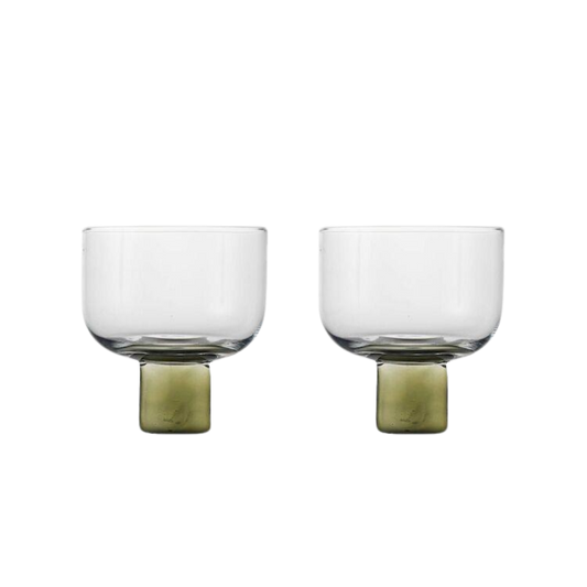 VICTORIA GLAS | SET VAN 2 | GLAS | TRANSPARANT GROEN