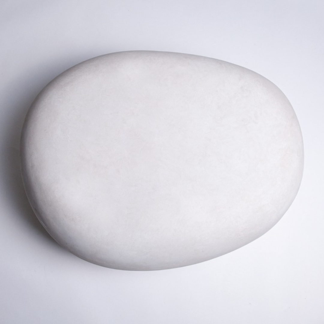 PEBBLE BIJZETTAFEL | FIBER KLEI | BETONLOOK | WIT