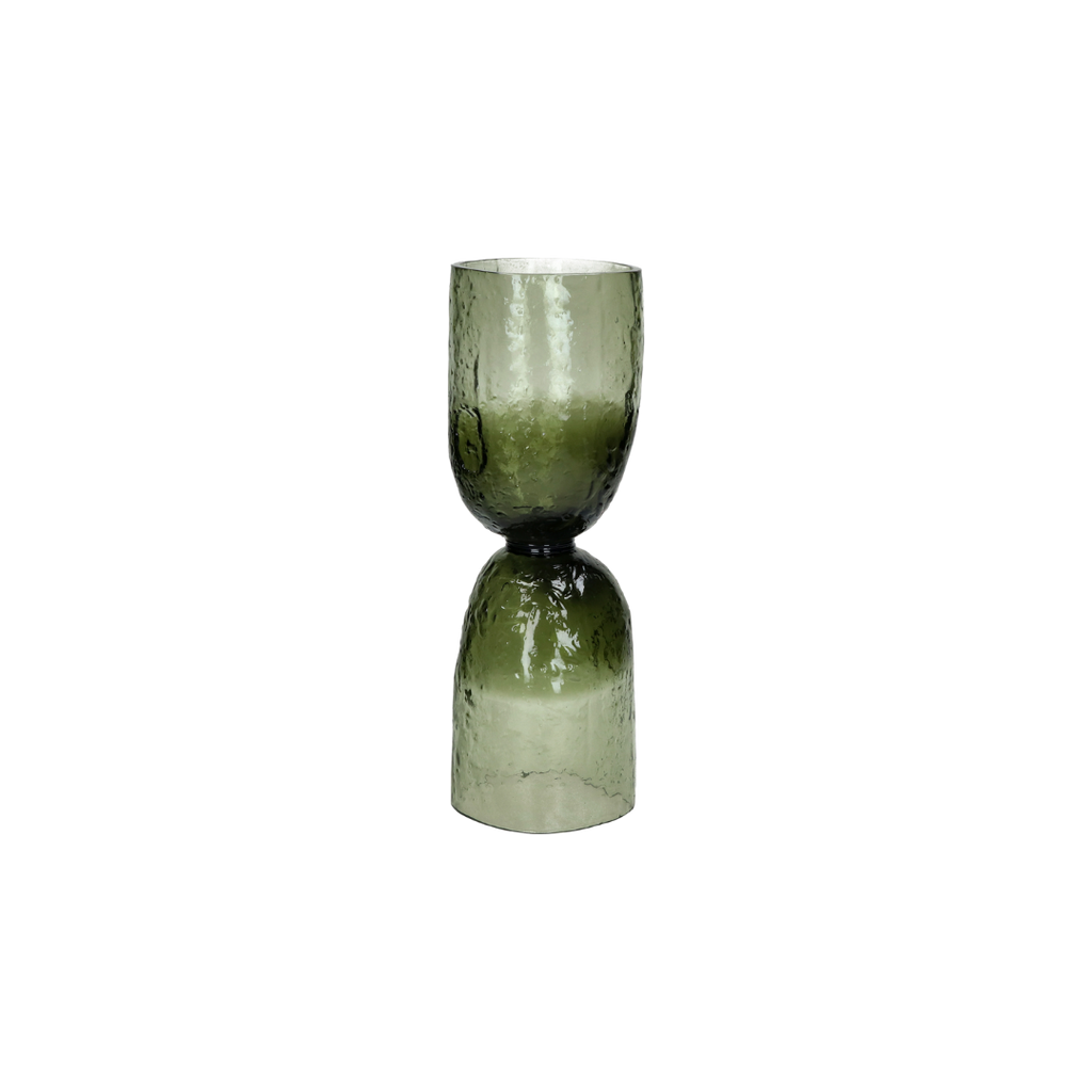 Diabolo glazen vaas / windlicht groen
