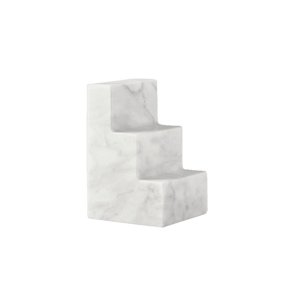 Printworks Stair Cube set van 2 boekensteunen van natuursteen zwart en wit marmer