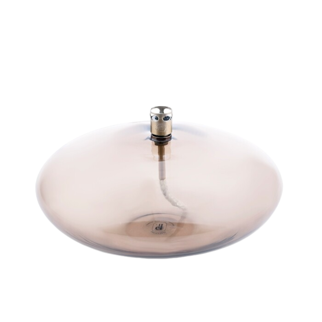 DISC OLIELAMP | GLAS | TRANSPARANT | CHAMPAGNE