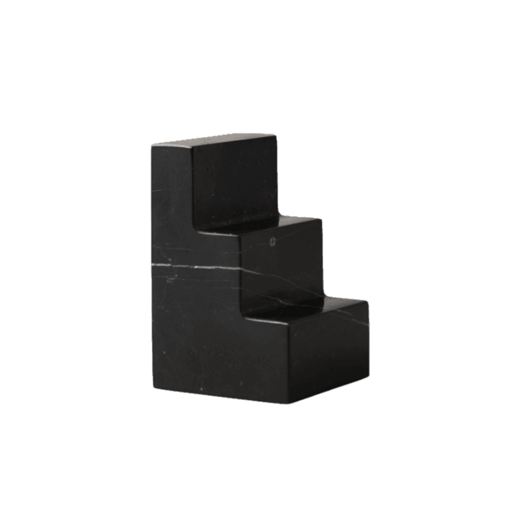 Printworks Stair Cube set van 2 boekensteunen van natuursteen zwart en wit marmer