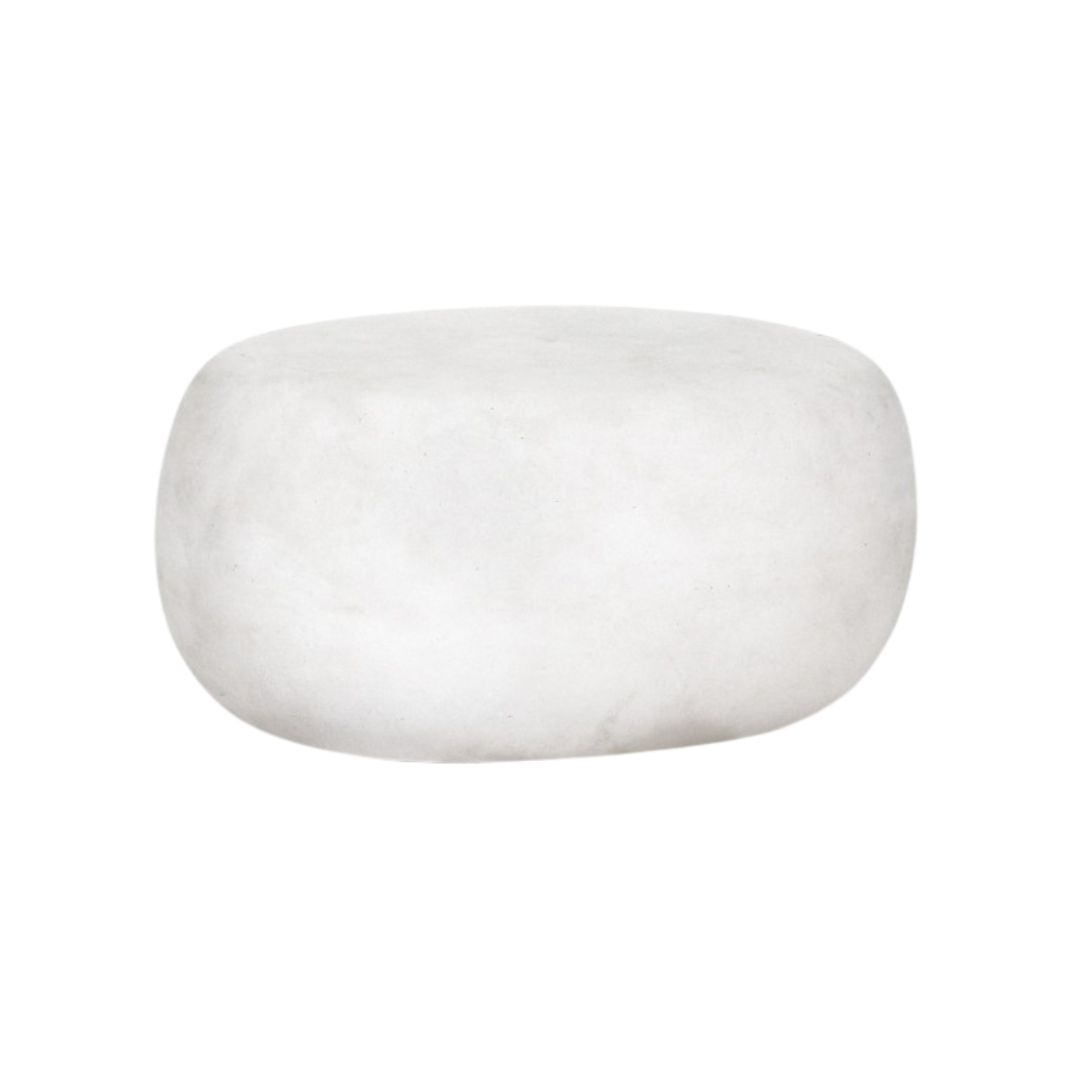 PEBBLE BIJZETTAFEL | FIBER KLEI | BETONLOOK | WIT