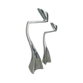 Vintage set aluminium kandelaars Arclumis (Swan) ontworpen door Matthew Hilton voor SCP England. L13cm x B8cm x H36cm en L12cm x B6cm x H30cm