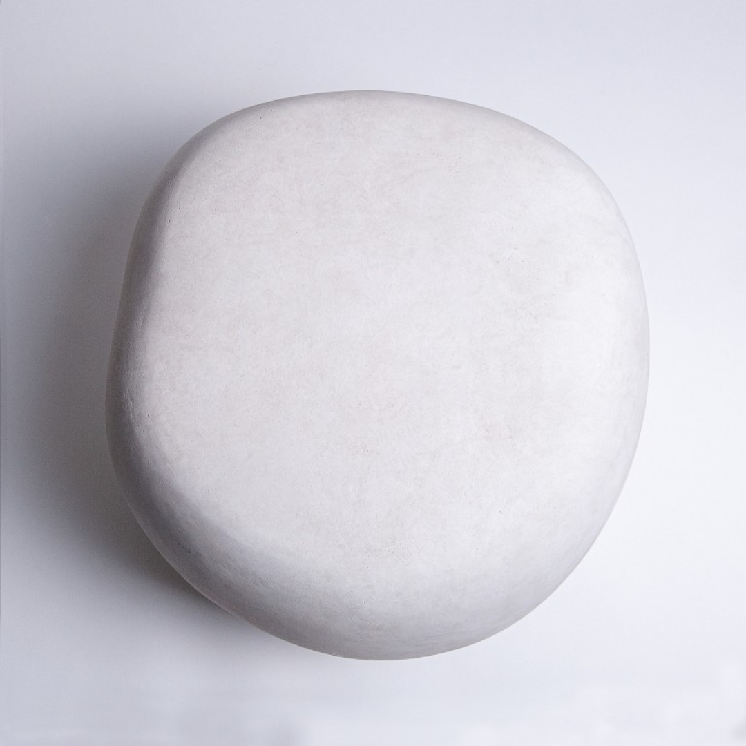 PEBBLE BIJZETTAFEL | FIBER KLEI | BETONLOOK | WIT