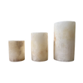 Alabaster Cilinder waxinelichthouders, strak en modern design