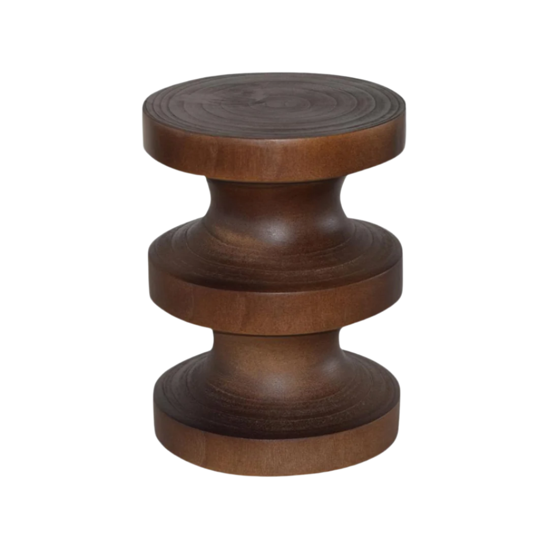 Opjet Paris - Ami sculpturale houten bijzettafel / koffietafel in een diepbruine tint
