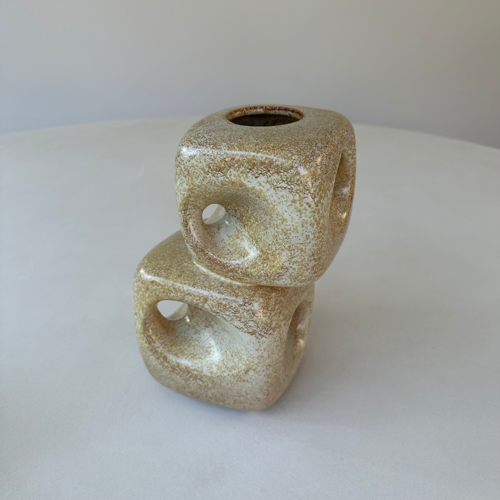 Mid-century moderne keramische vaas uit Italië ontworpen door Roberto Rigon voor Bertoncello