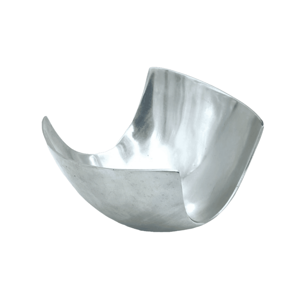 Modern vintage aluminium middelpunt schaal met sculpturale vorm