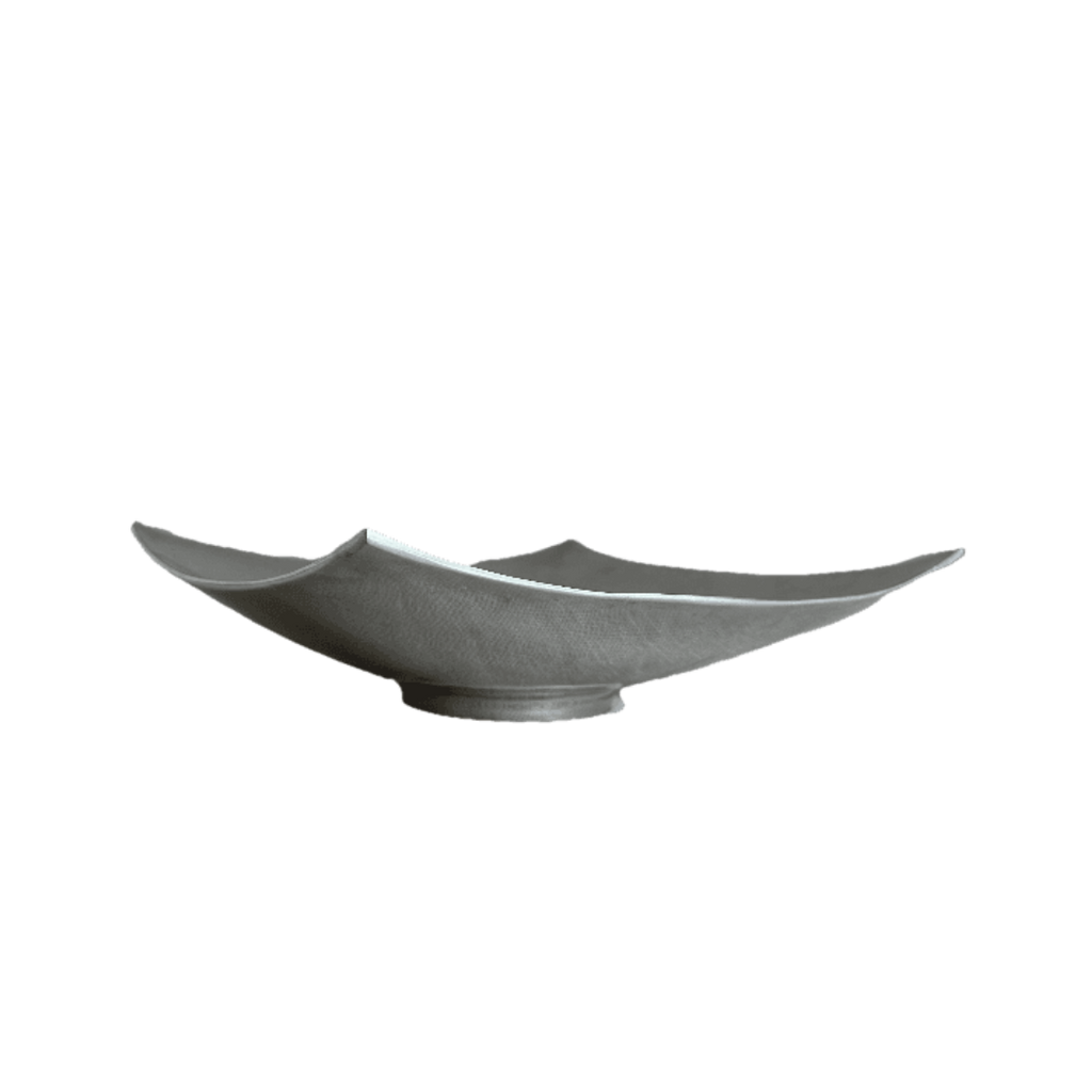 Vintage modern sculpturaal middenstuk van geborsteld aluminium