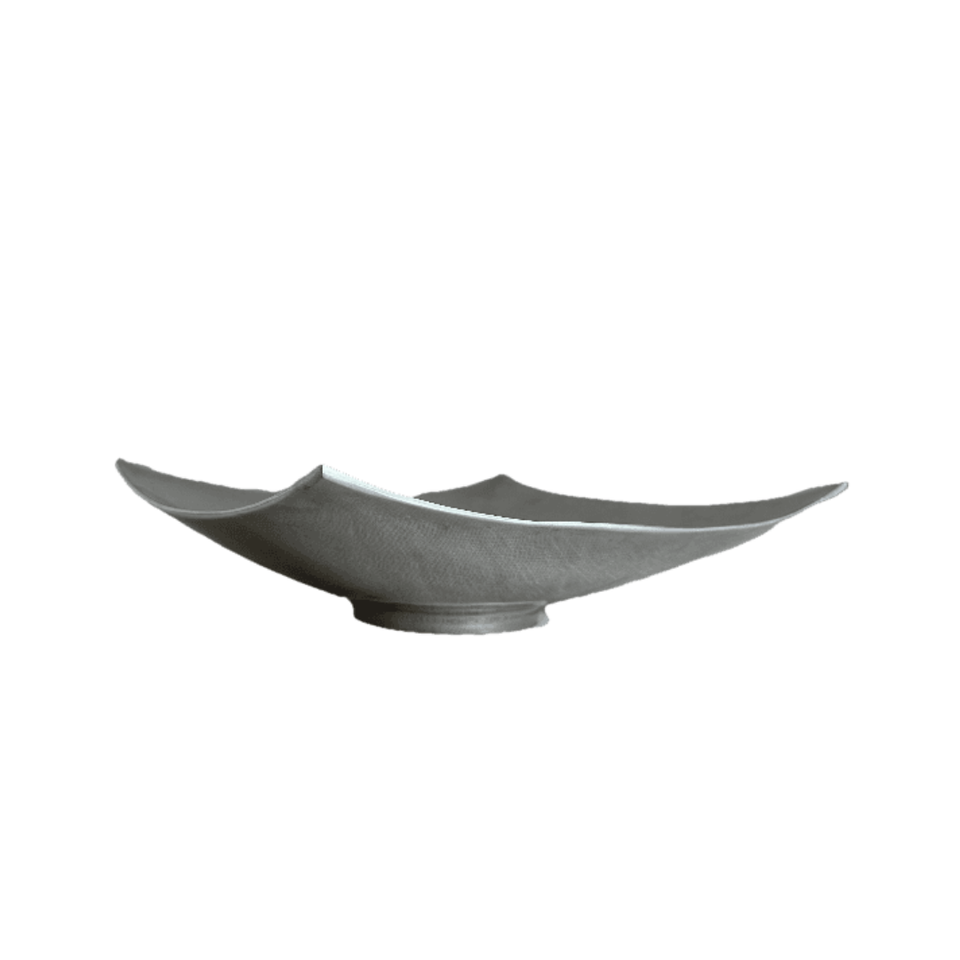 Vintage modern sculpturaal middenstuk van geborsteld aluminium