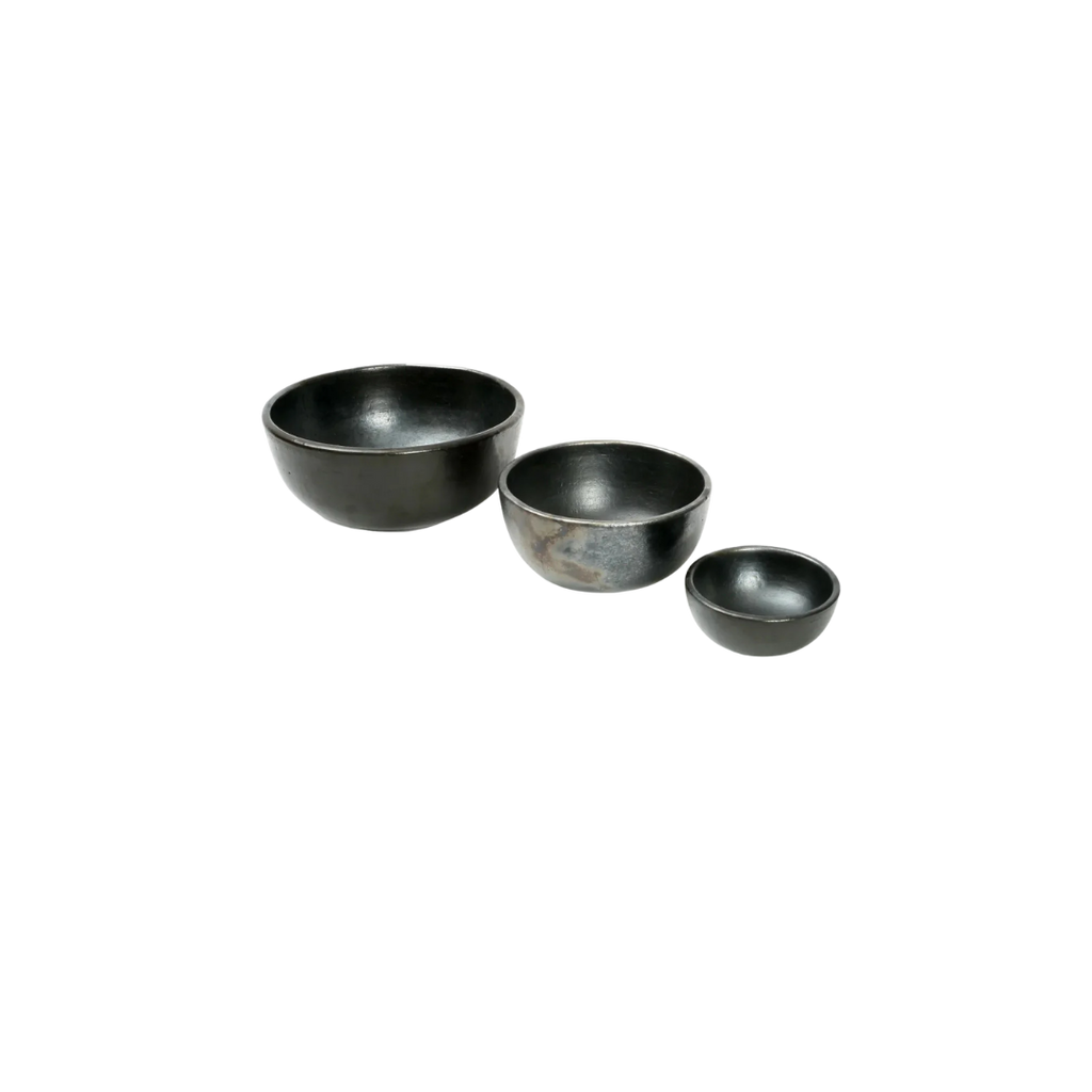 Set van 3 Burned kommen - handgemaakt terracotta - in de maten small, medium en large