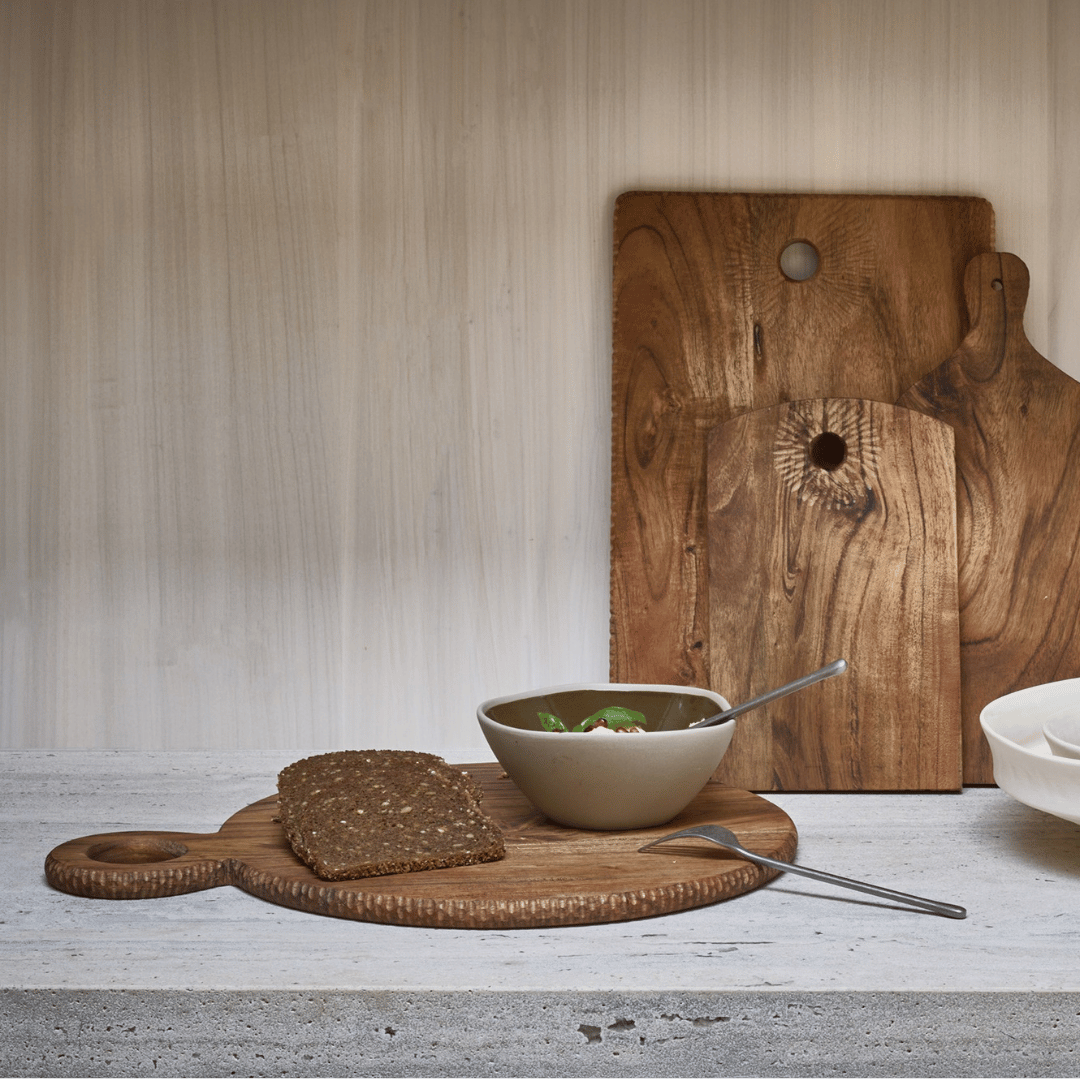 Natuurlijke houten snijplank van Pomax met geoliede afwerking