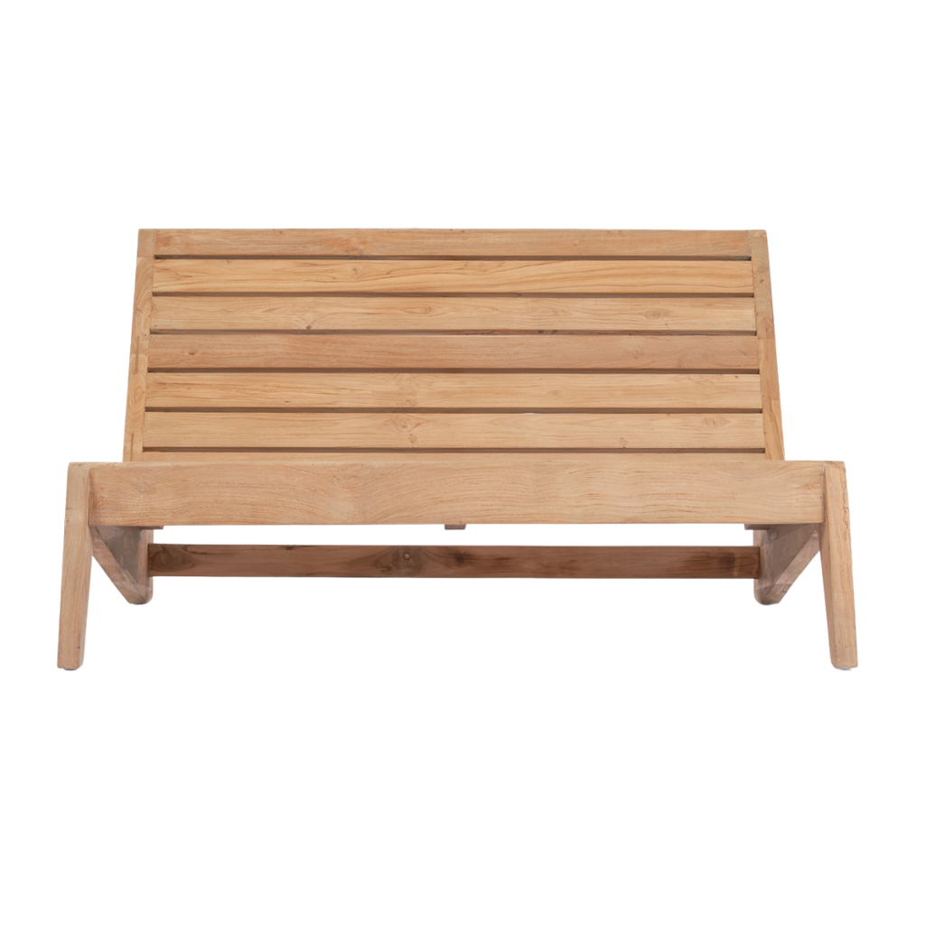 Bazar Bizar moderne, minimalistische Lazy Tweezitter van massief teak hout