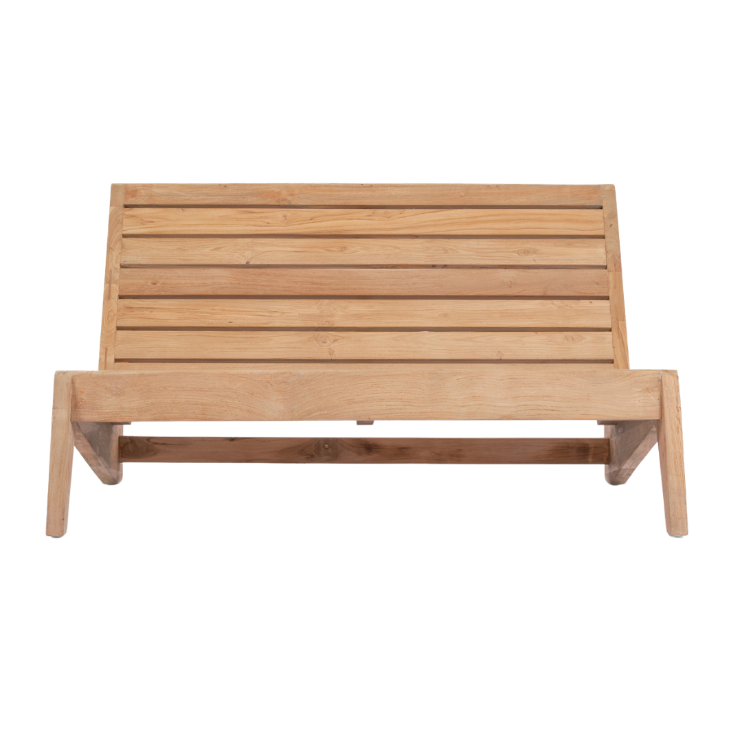 Bazar Bizar moderne, minimalistische Lazy Tweezitter van massief teak hout