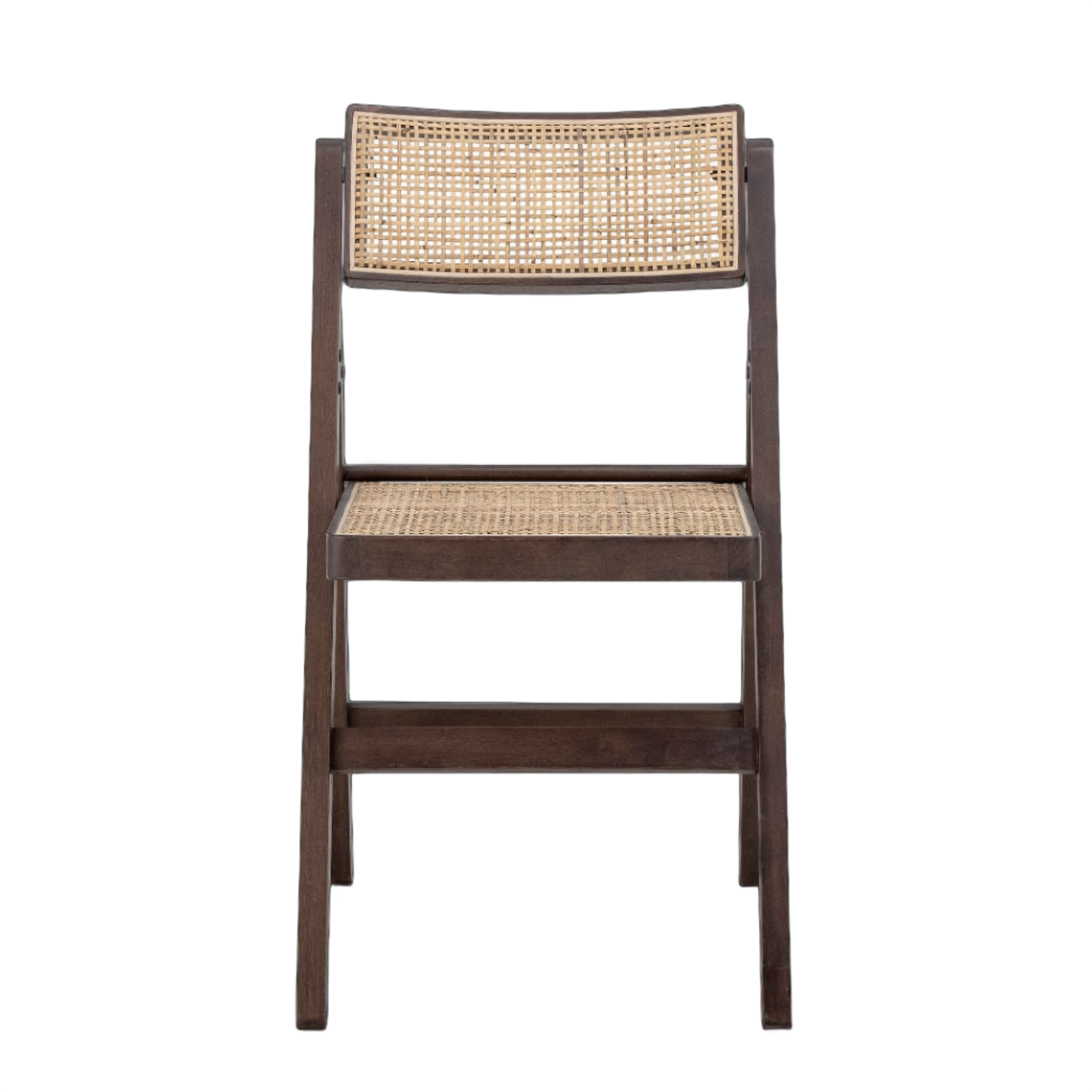 Bloomingville Loupe Eetkamerstoel van bruin rubberhout - inklapbaar dus makkelijk bijschuiven en opbergen