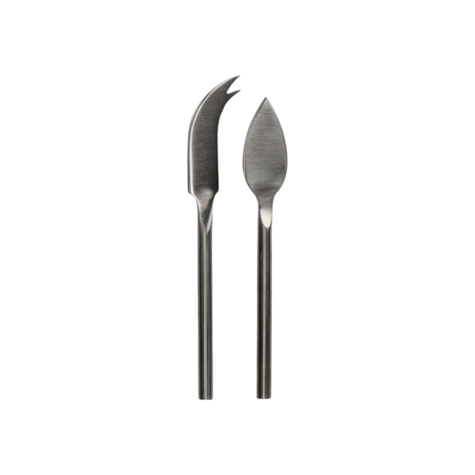 Stijlvolle zilveren RVS kaasmesjes voor harde en zachte kazen – perfect voor de borrelplank