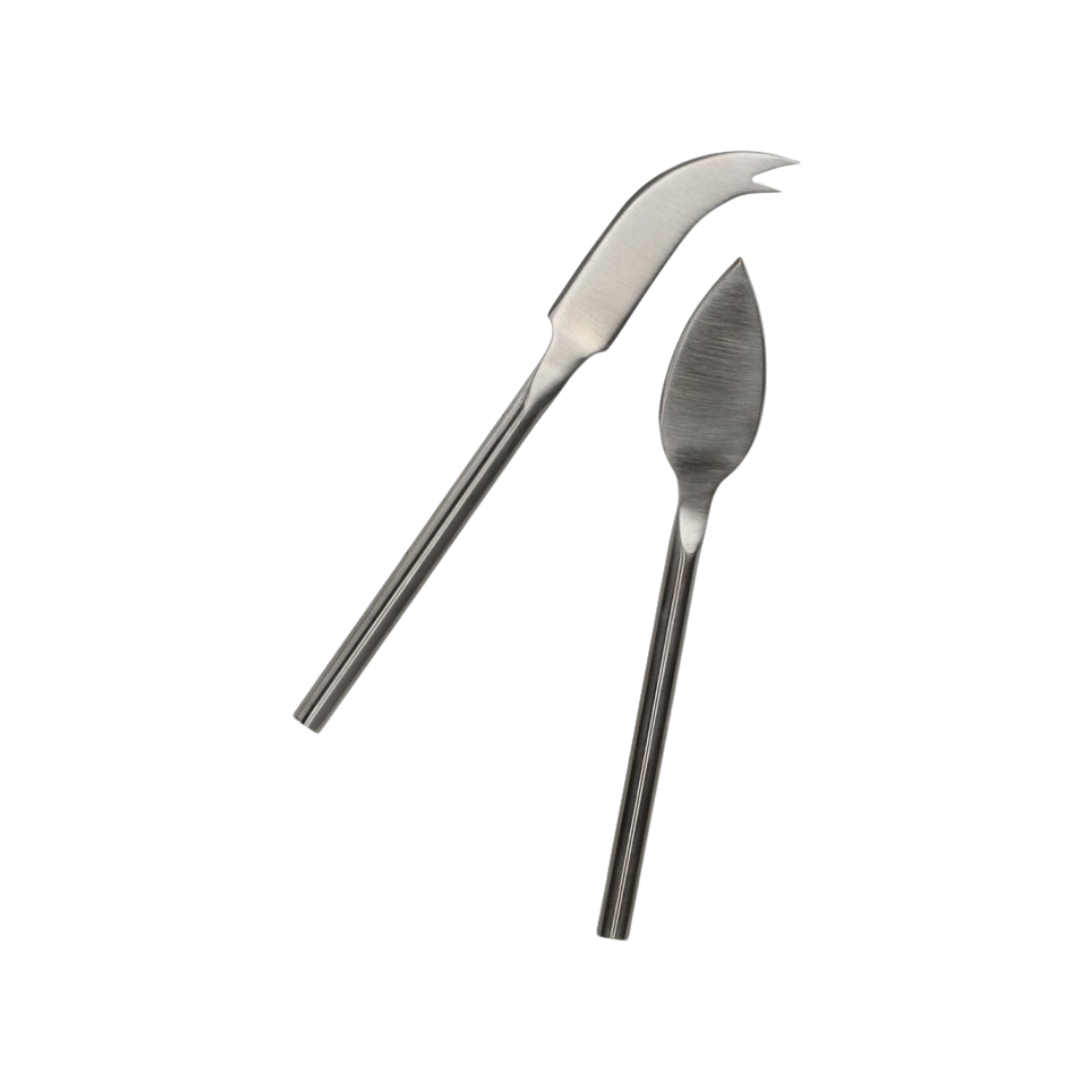 Elegante kaasbestek set van Jens Living in zilver – ideaal als cadeau voor de kaasliefhebber