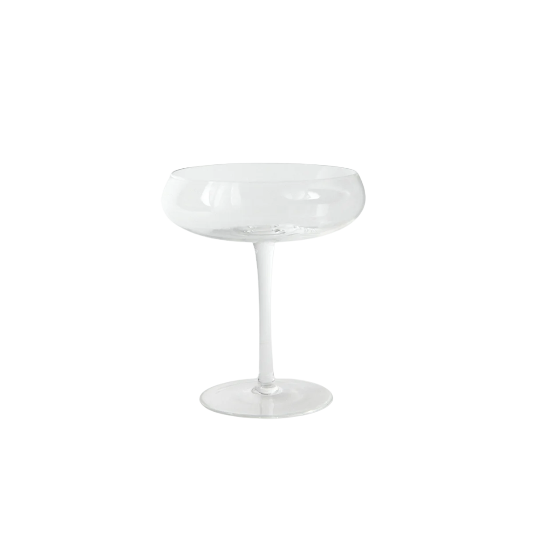 Transparant Mimosa champage glas met slanke voet – tijdloos en elegant