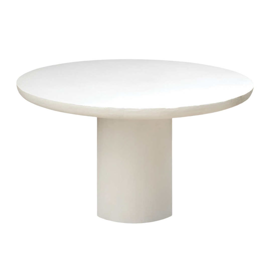 Beton ciré eettafel rond wit ⌀150 cm tegen een transparante achtergrond