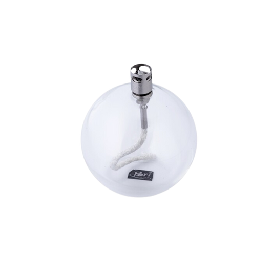 Round olielamp van Peri Living in transparant glas, formaat Small.