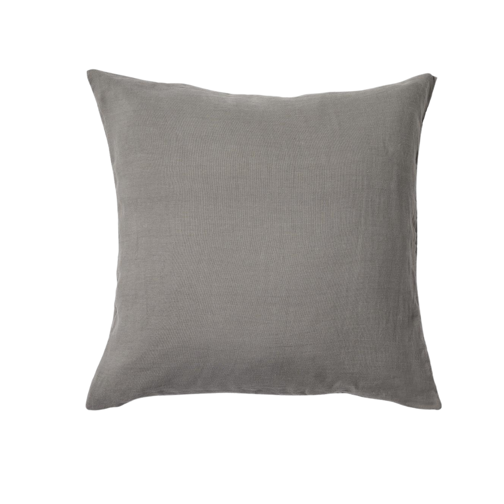 Sierkussenhoes Scotty donkerbruin van 100% gewassen linnen in formaat 50x50 cm