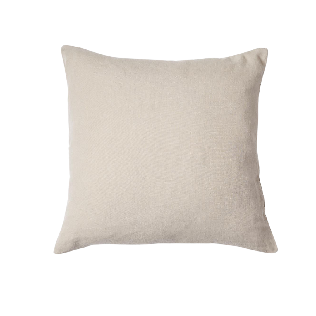 Sierkussenhoes Scotty taupe van 100% gewassen linnen in formaat 50x50 cm