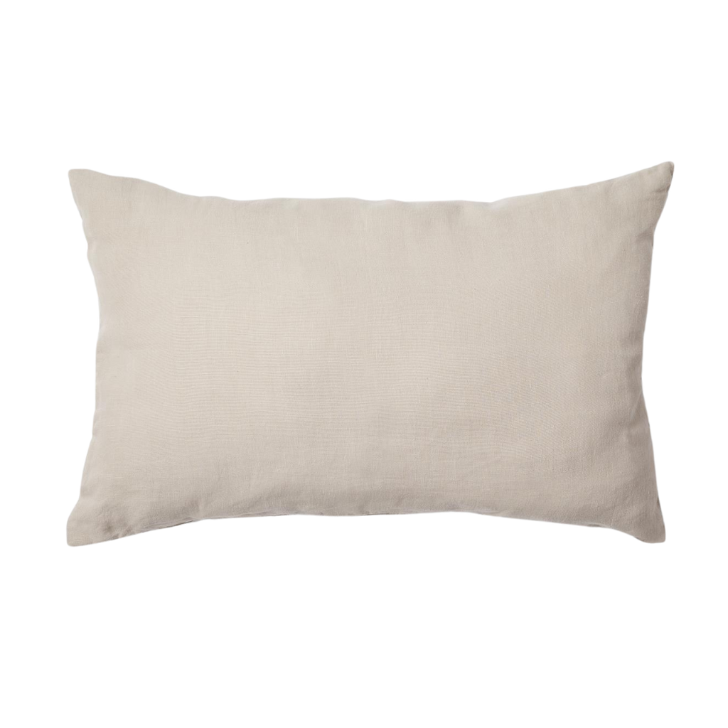 Scotty linnen sierkussenhoes in taupe kleur, formaat 60x40 cm, op een transparante achtergrond