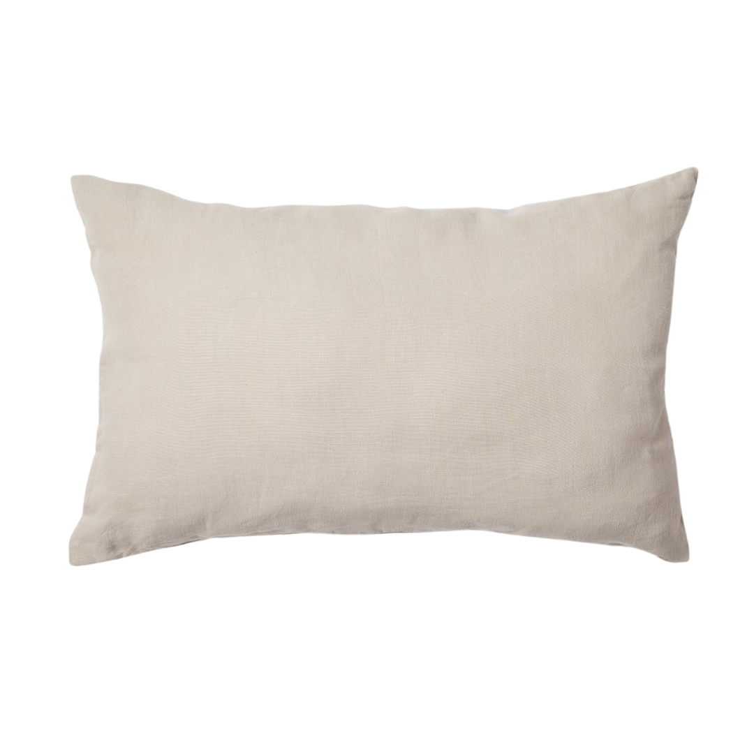 Scotty linnen sierkussenhoes in taupe kleur, formaat 60x40 cm, op een transparante achtergrond