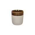 Spiro koffiekop met ruwe buitenzijde en bruin glanzend glazuur