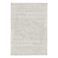 Hoogpolig vloerkleed Stella in ecru met elegant tegelpatroon, formaat 200x290 cm
