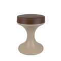 Vintage Emsa Tulip kruk in beige en bruin kunststof, retro design uit West Germany