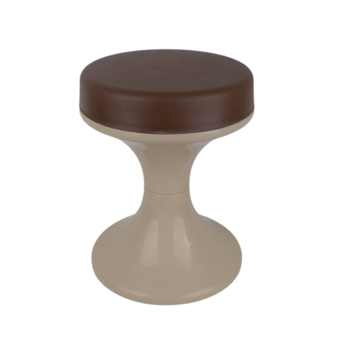 Vintage jaren ’70 tamtam krukje met afneembare zitting en opbergruimte