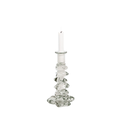 Zephyr kaarshouder van Olsson & Jensen: sculpturale glazen designkandelaar met kristallen uitstraling